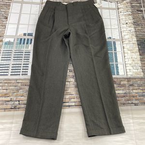 NWT Men’s Conte Di Milano Brown Pleated 4 Pocket Casual Dress Pants (34) GH05